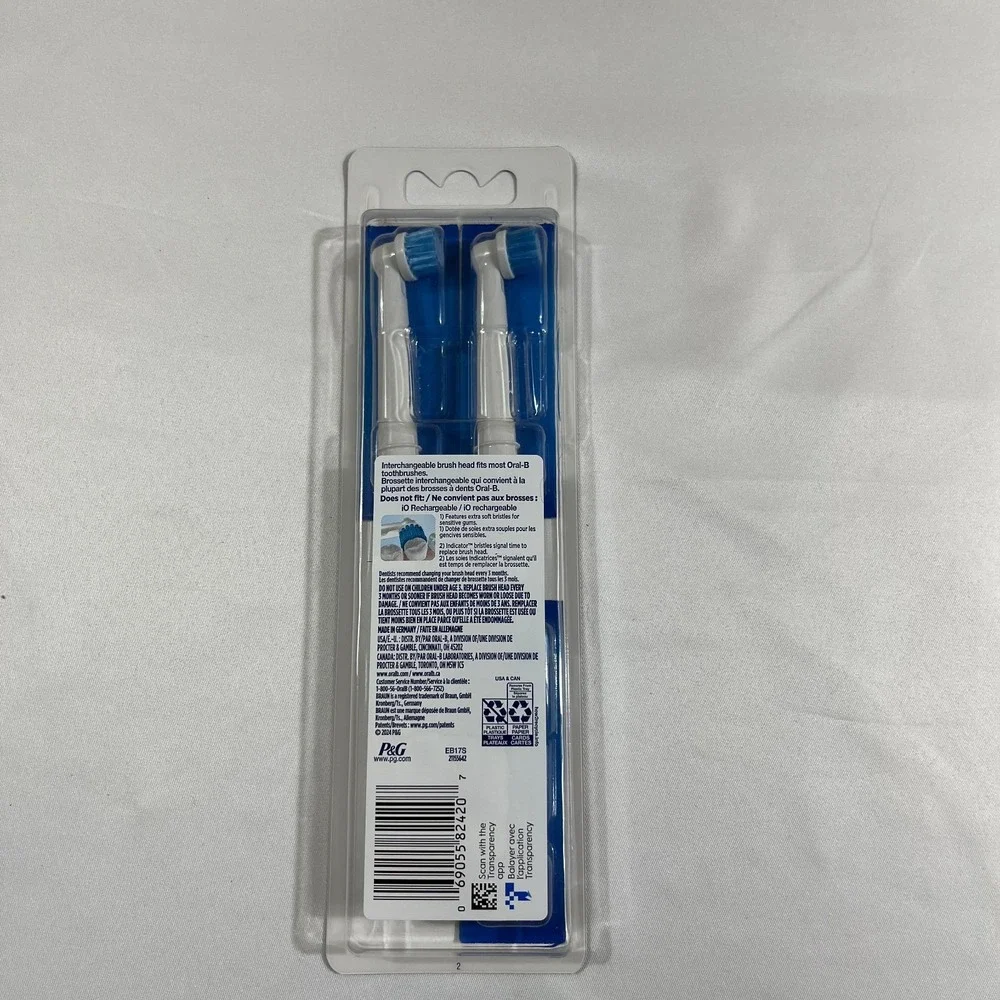 2 Oral-B Sensitive Gum Care Replacement Brush Heads 3 Count Extra Soft Bristles